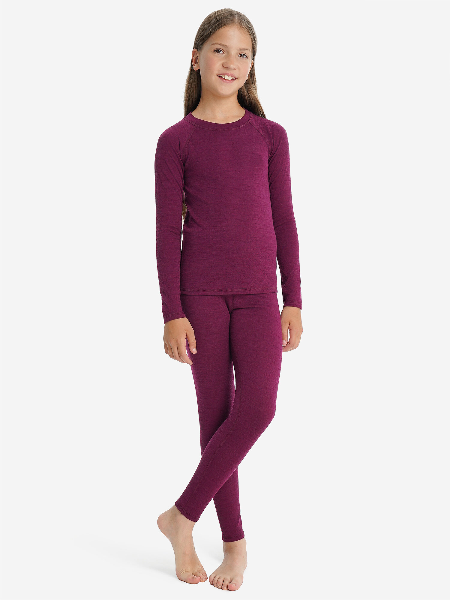 Комплект термобелья De Mount Girls' Base Layer Set размер 152-158 бордовый