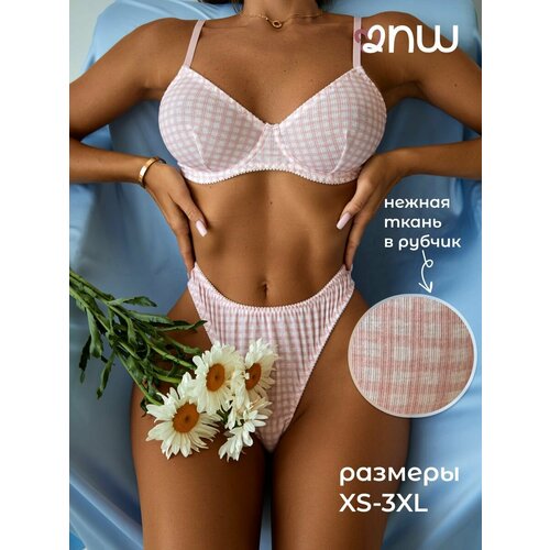 фото Комплект нижнего белья 2night wear, размер l, розовый/белый