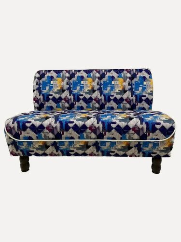 Изображение товара Диван прямой микс 119х65х84 см, нераскладной, абстракция голубая велюр