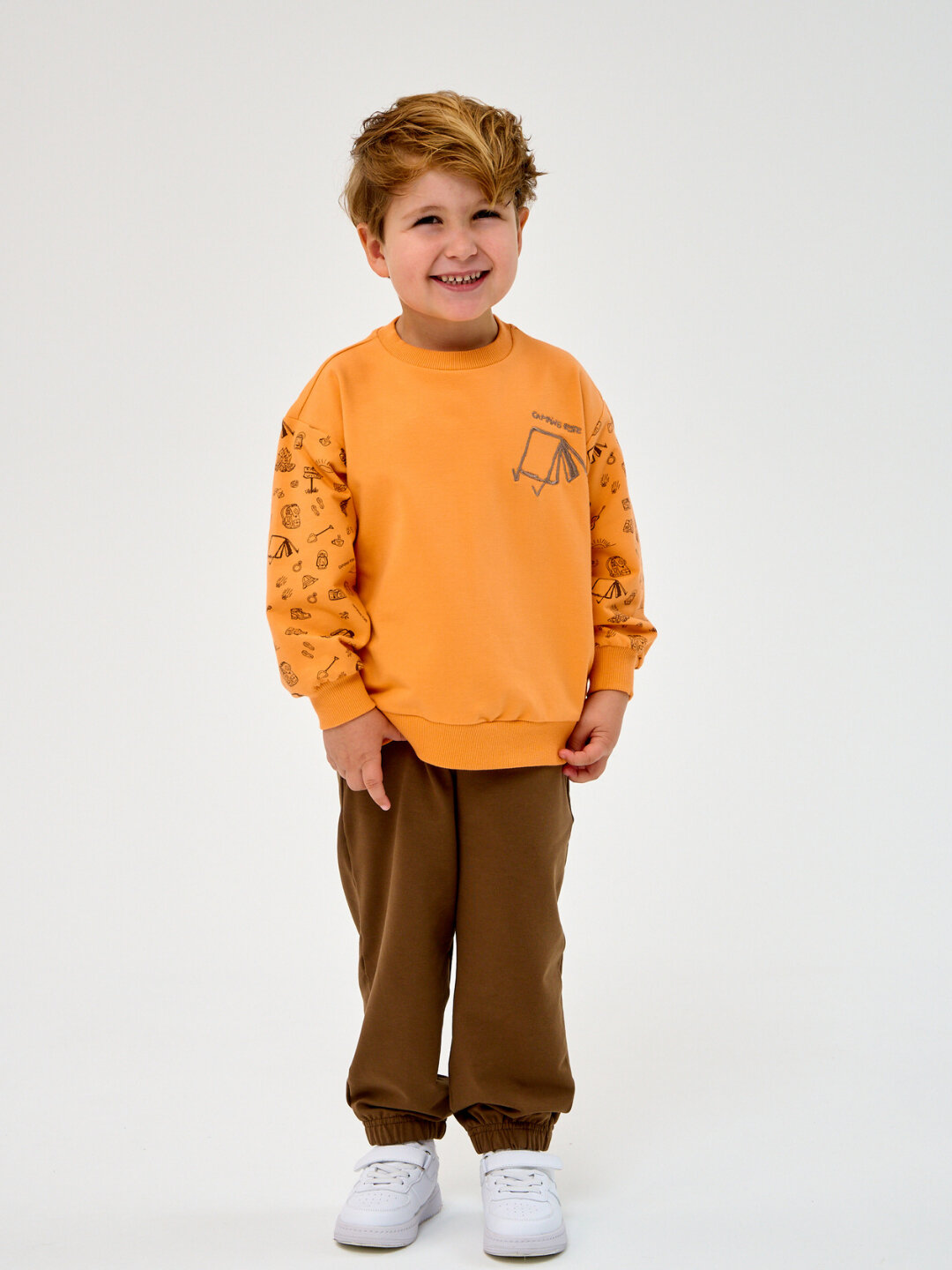 Толстовка neo, размер 116, оранжевый — фото 1