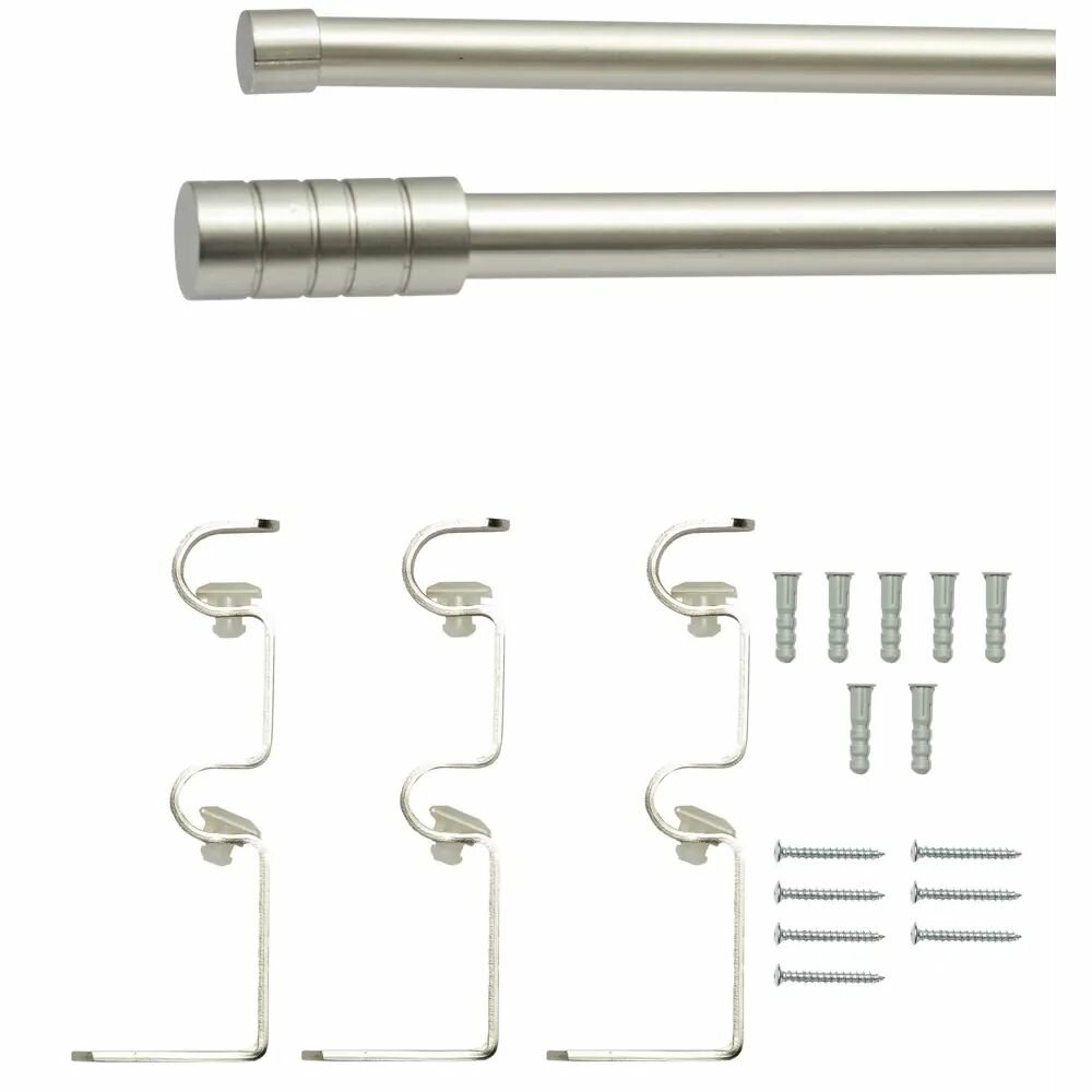 Карниз для штор раздвижной двухрядный HB-CR010 160-300 см сталь цвет черный/сталь