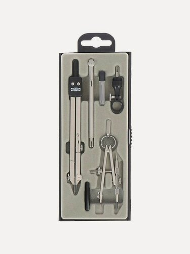 Изображение товара Готовальня чертежный набор Koh-I-Noor, для студентов, 6 предметов, пластиковый футляр 06902B0000TE