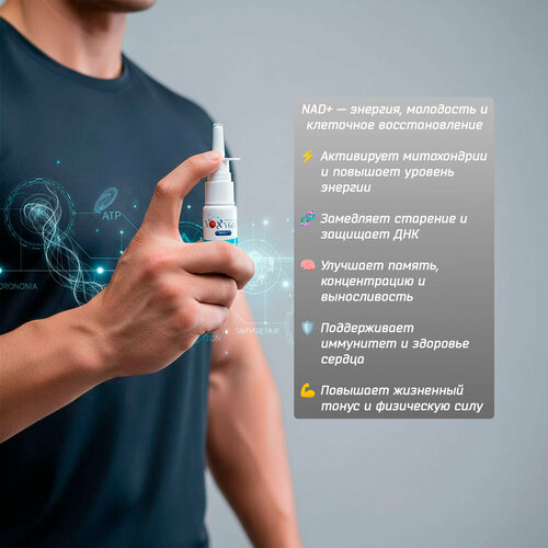 Никотинамид-адениндинуклеотид (NAD+) 10мг/20мл преобразовании энергии, ремонт ДНК, иммунная защита, циркадные циклы