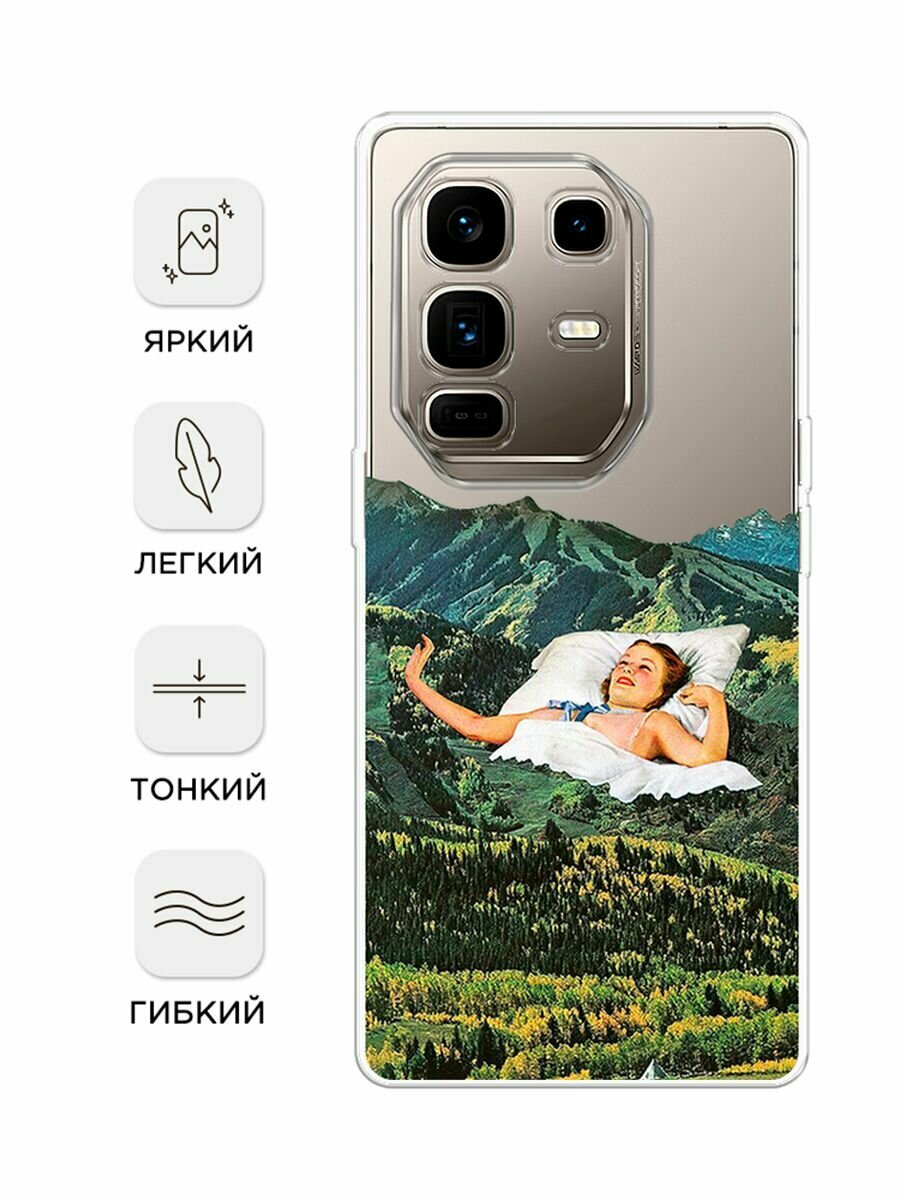 Чехол на Infinix Note 50 Pro + / Инфиникс Нот 50 Про + с принтом Good morning, my darling, прозрачный — фото 1