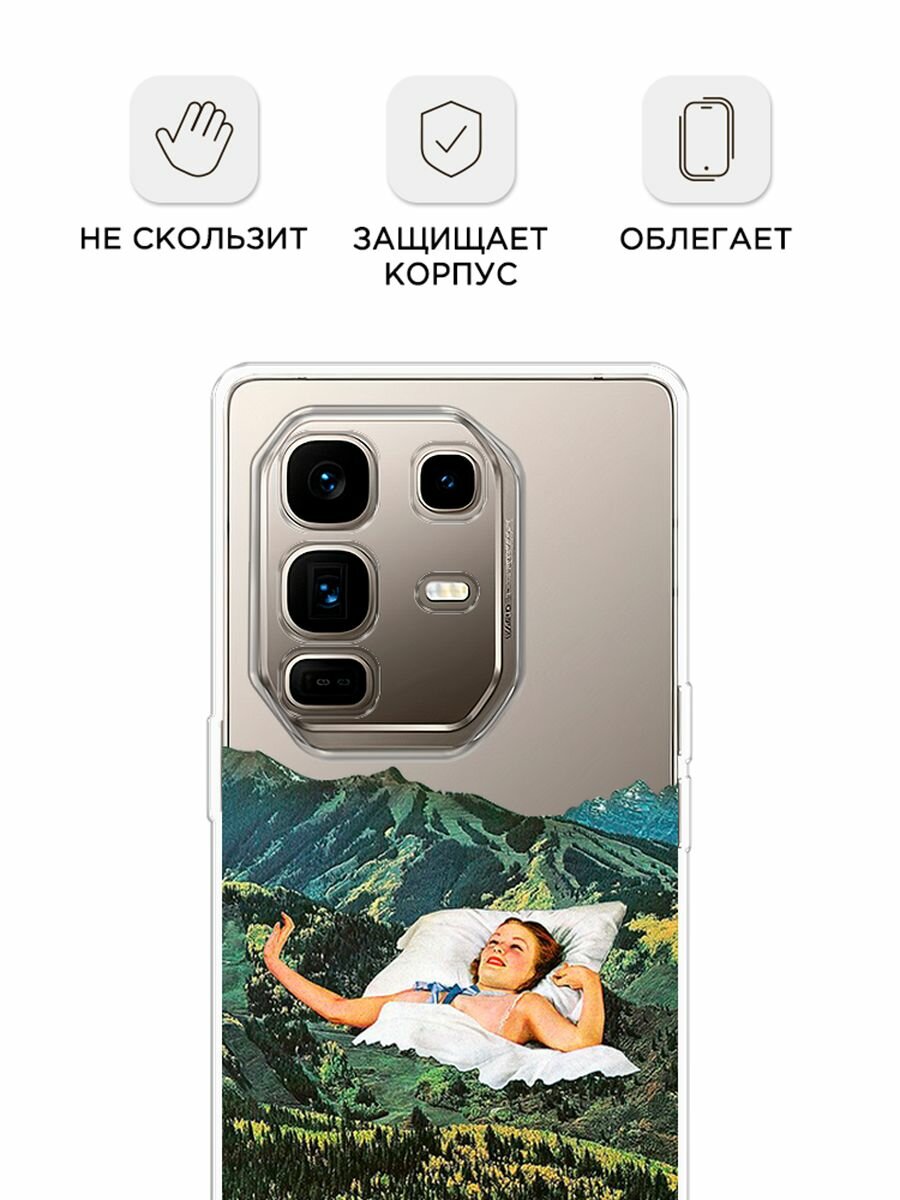 Чехол на Infinix Note 50 Pro + / Инфиникс Нот 50 Про + с принтом Good morning, my darling, прозрачный — фото 1