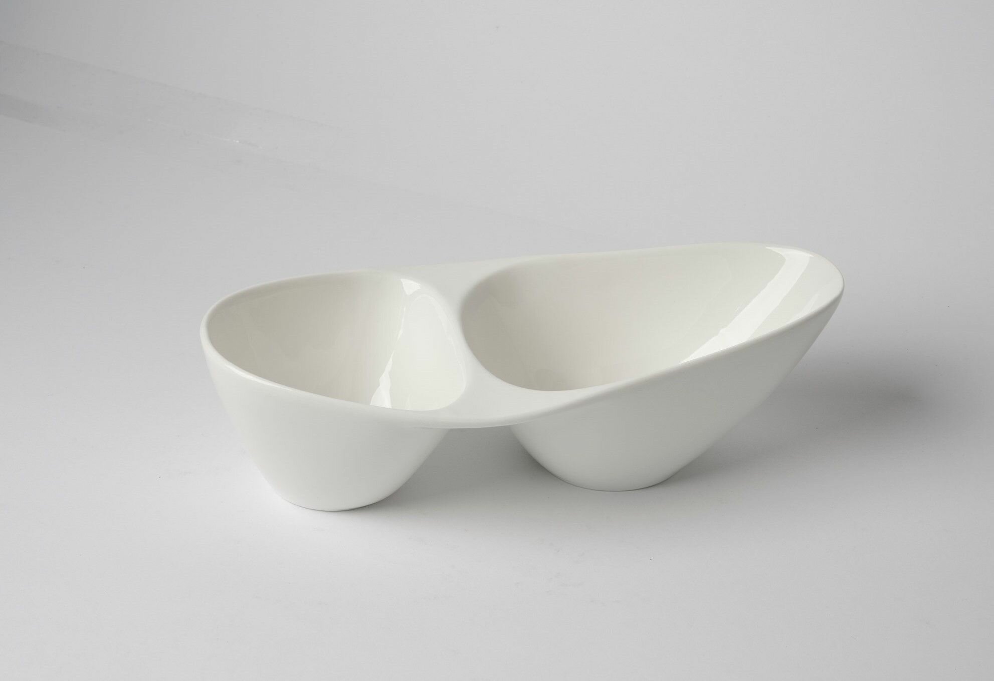 Набор блюд, 4 шт. Oval 2 Compartments White Porcelain 24 см