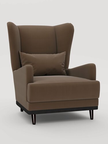 Изображение товара Кресло мягкое Марсель из велюра, светло-коричневый, кресло интерьерное, кресло для гостиной