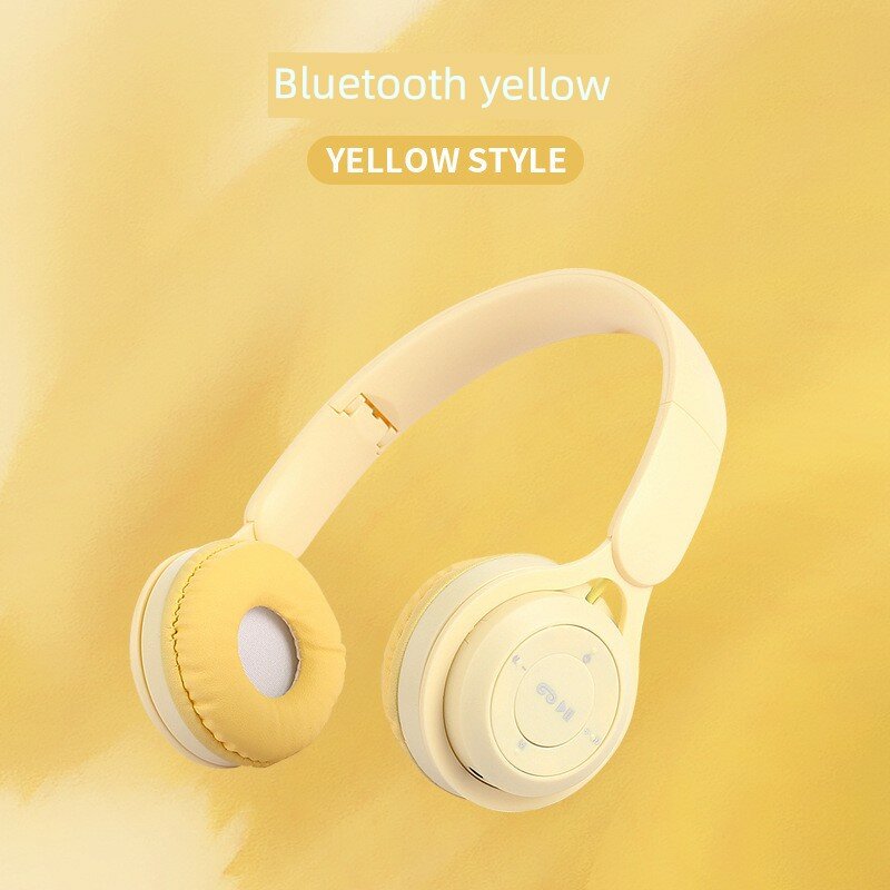 Беспроводные наушники Bluetooth 5.0 с проводным режимом и поддержкой SD-карты - желтые Универсальная совместимость с
