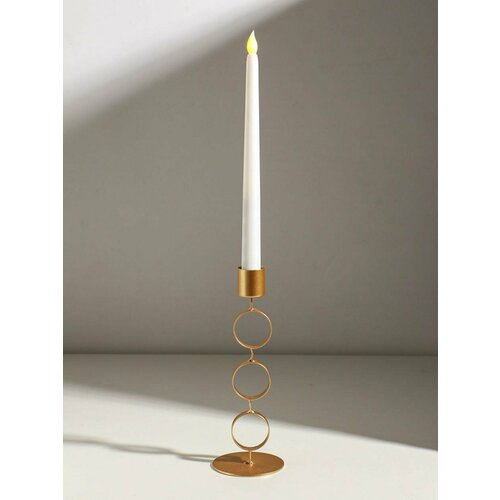 Подсвечник на 1 свечу Три кольца d25 см металл под золото 757521 см 732₽