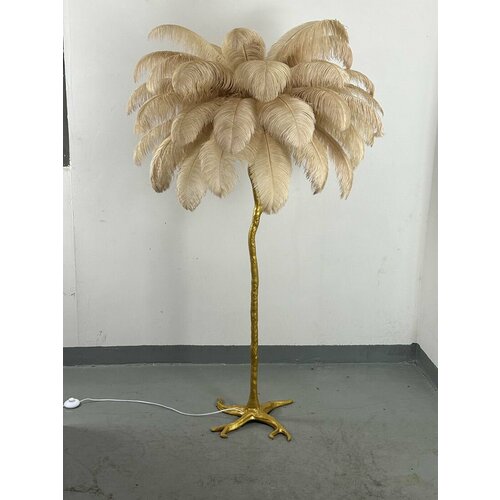 Роскошный Торшер в скандинавском стиле из страусиного пера, золотистый угловой светильник из полимера, стоячий комнатный светильник, черный