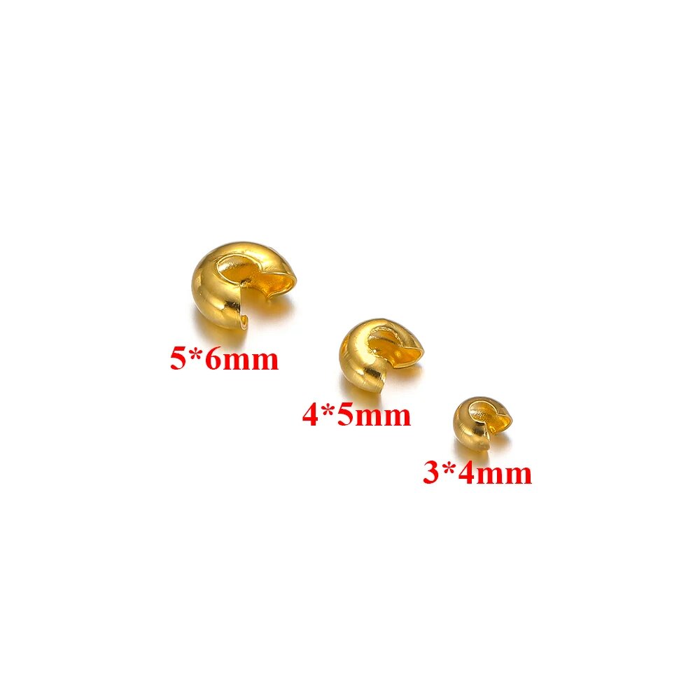 Бусины-разделители золотого цвета 4x5mm