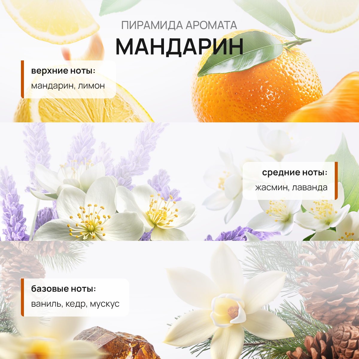 Ароматический диффузор для дома, Набор Мандарин+Грейпфрут, 2*50 мл, Ароматизатор для офиса с палочками пахучка — фото 1