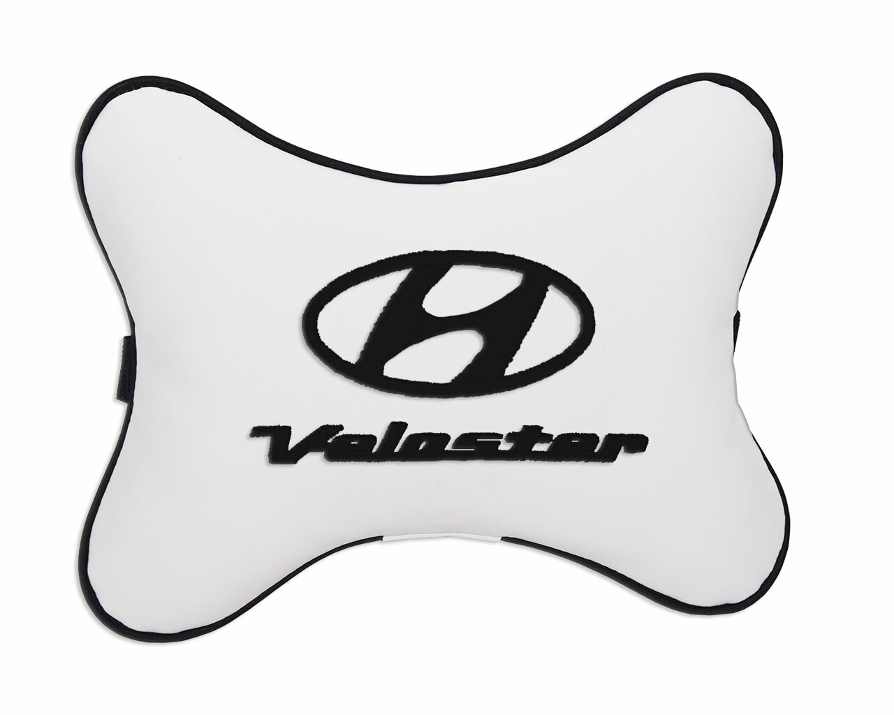 Подушка автомобильная на подголовник белая экокожа HYUNDAI Veloster