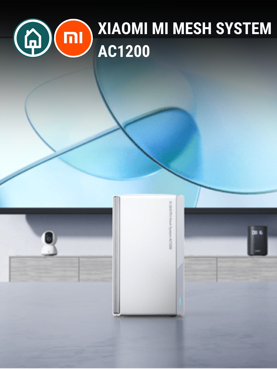 Wi-Fi роутер Xiaomi Mi Mesh System AC1200 1-Pack, белый, Mesh-система для дома, офиса — фото 1