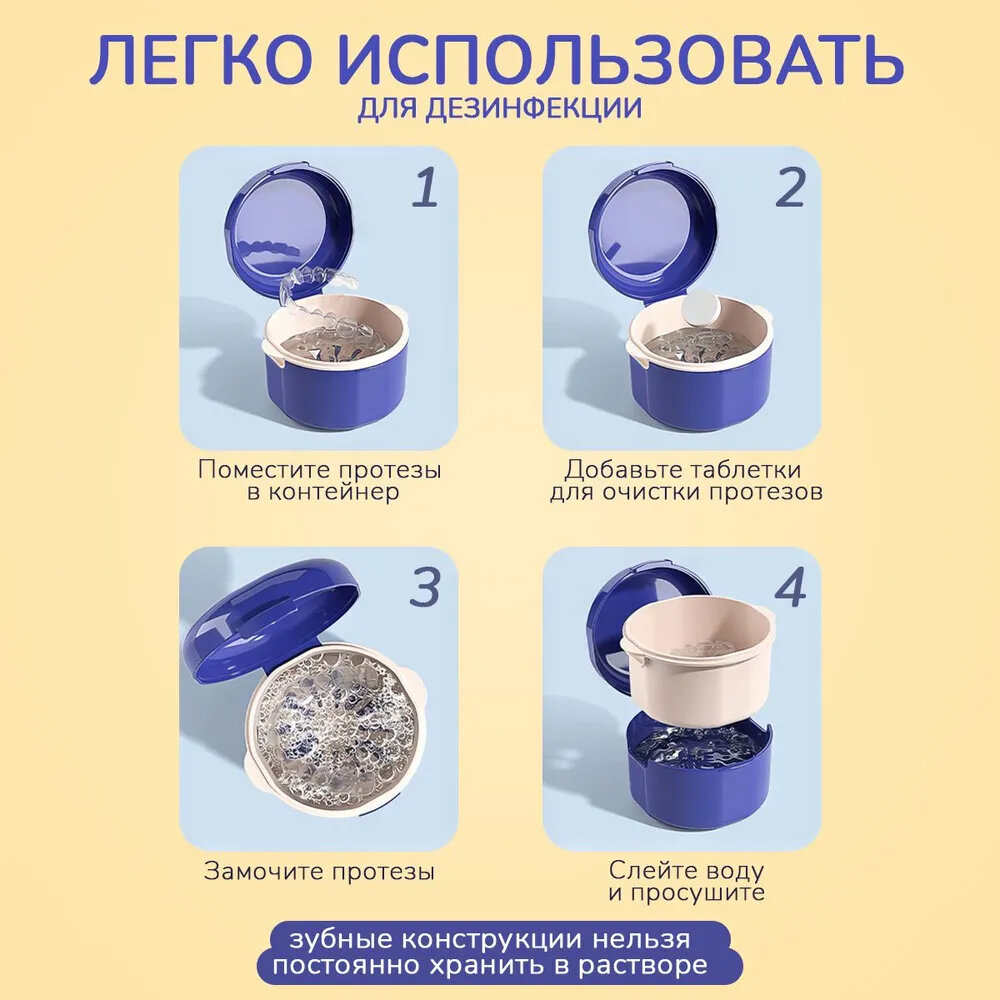 Изображение Контейнер для хранения зубных протезов, брекетов, кап