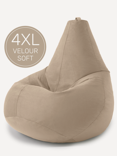 Изображение товара Кресло мешок Laavi Home кресло груша, размер ХXXXL, мебельный велюр, бежевый