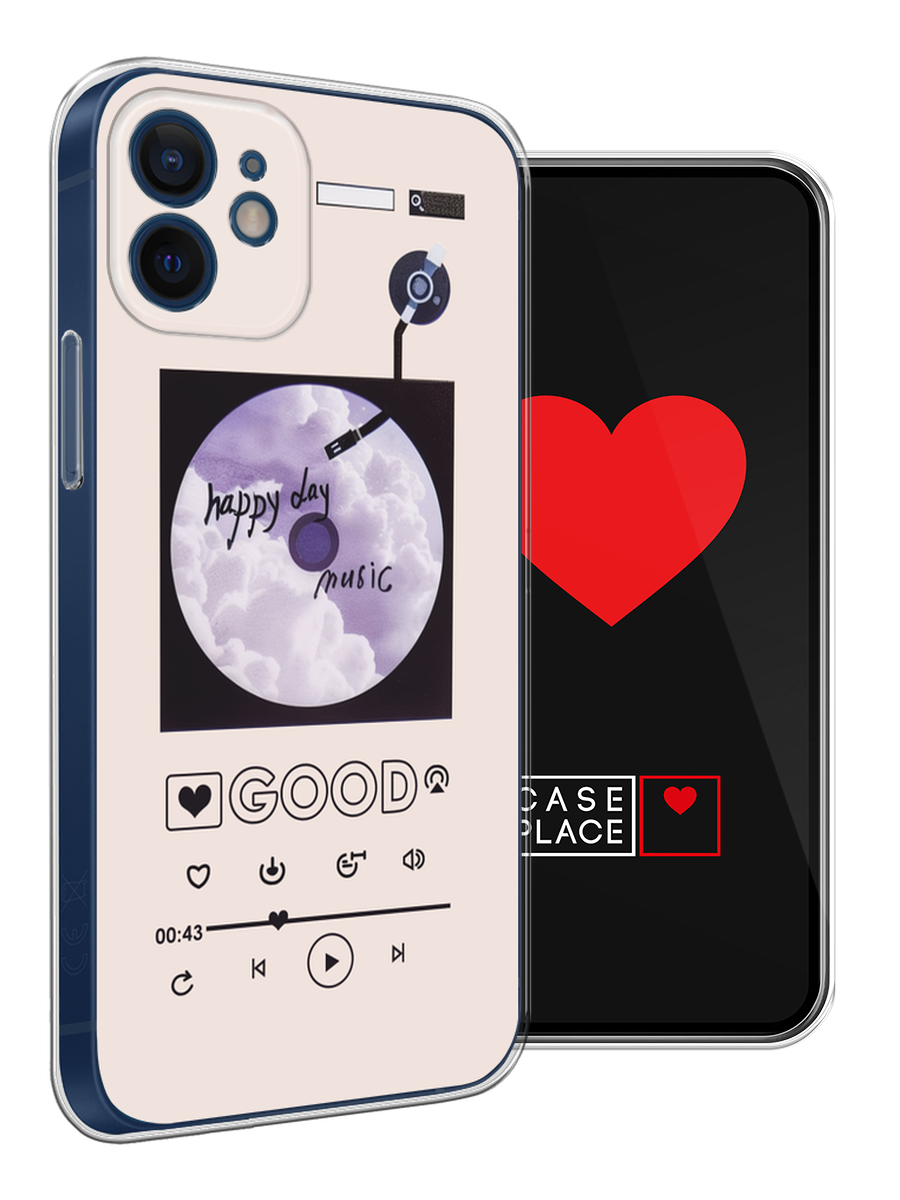 Чехол на Apple iPhone 12 mini / Айфон 12 Мини с принтом happy day music — фото 1