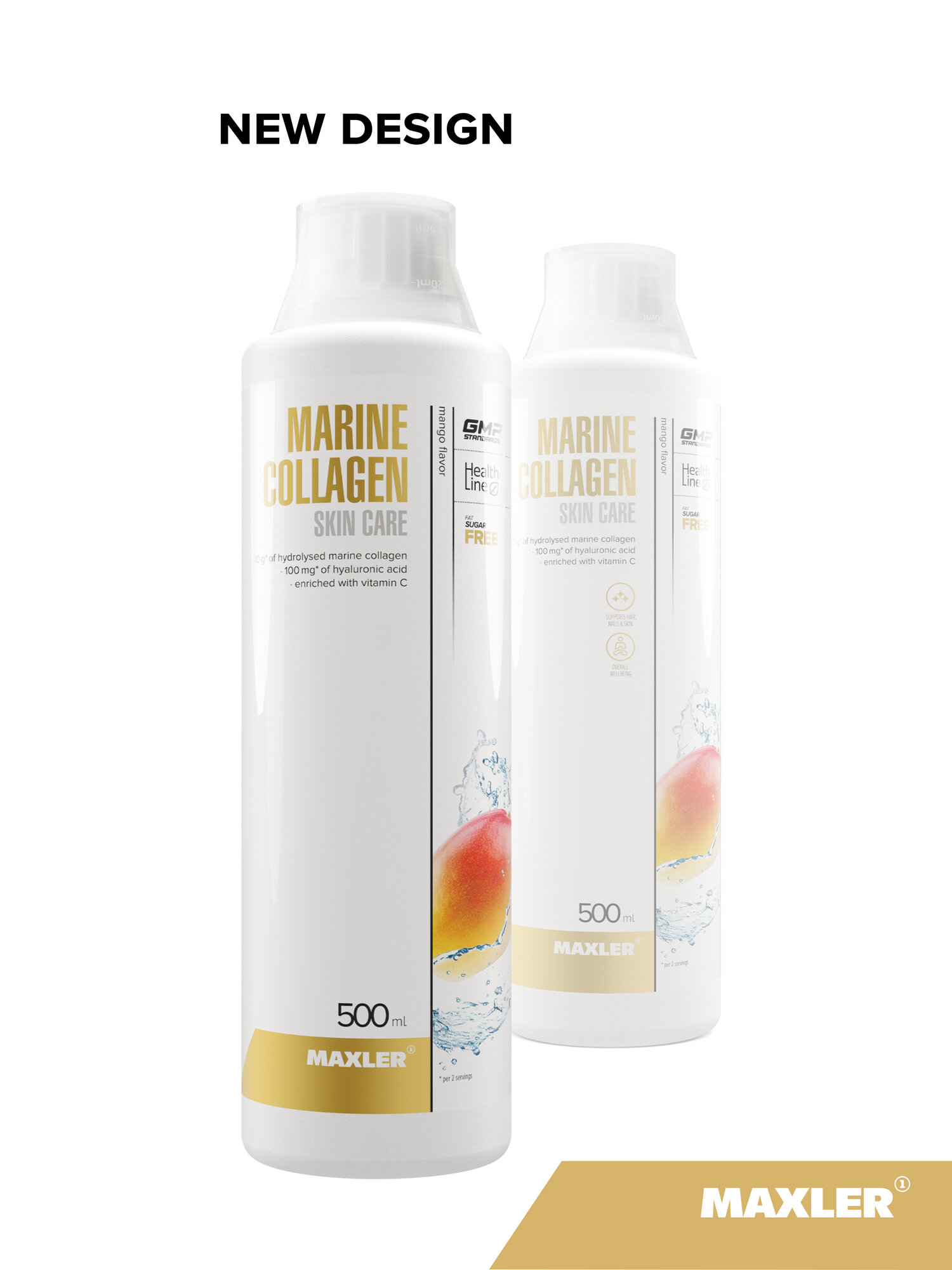 Морской коллаген, гиалуроновая кислота с витамином С Maxler Marine Collagen Skin Care, 500 мл - Манго — фото 1