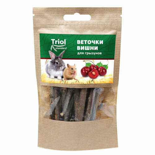 Лакомство для хомяка и других грызунов веточки вишни, 40г, Тriol Standard