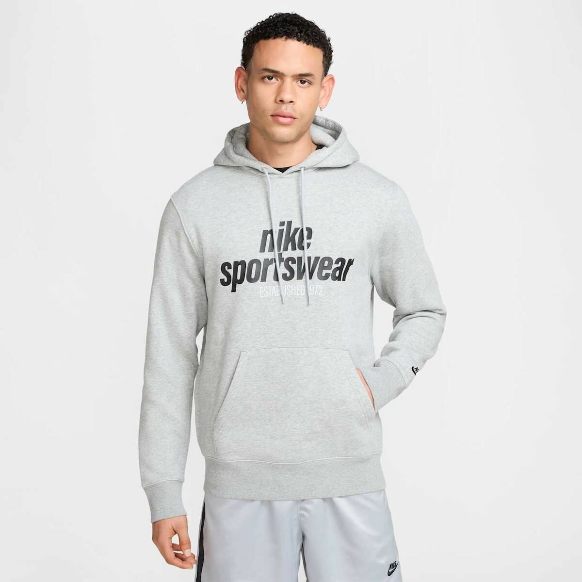 Худи NIKE Club Fleece Pullover Hoodie, размер 2XL, , серый