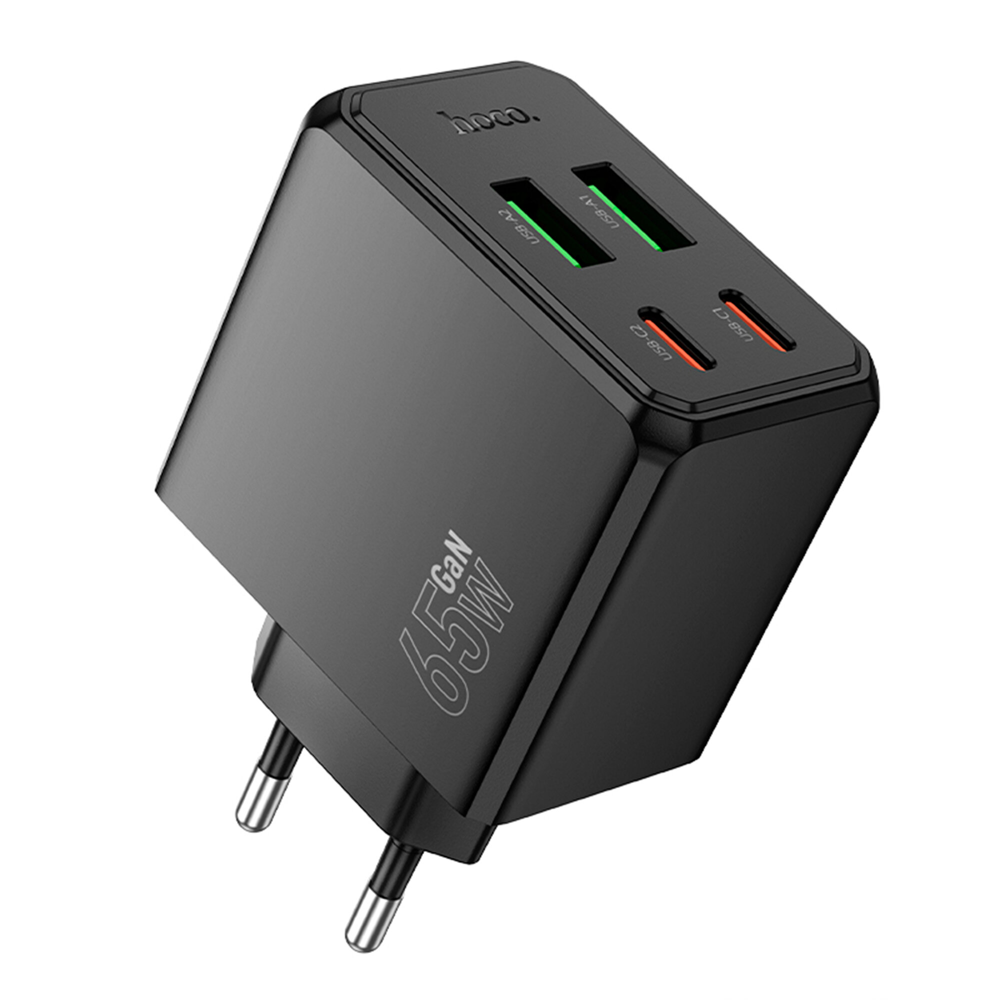 Сетевое зарядное устройство, 2 USB 3.0 QC+2 PD 65W (CS19A), HOCO, черный