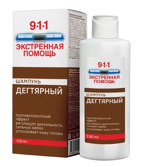 911 Экстренная помощь Шампунь дегтярный от перхоти 150 мл 1 шт