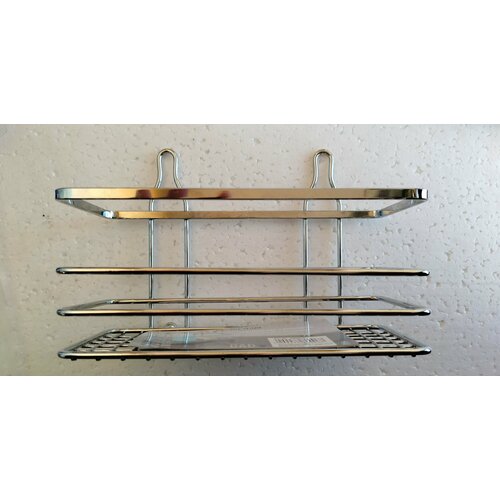 Полка металлическая для ванной комнаты сетчатая крепление на вакуумных присосках или шурупах 1055₽