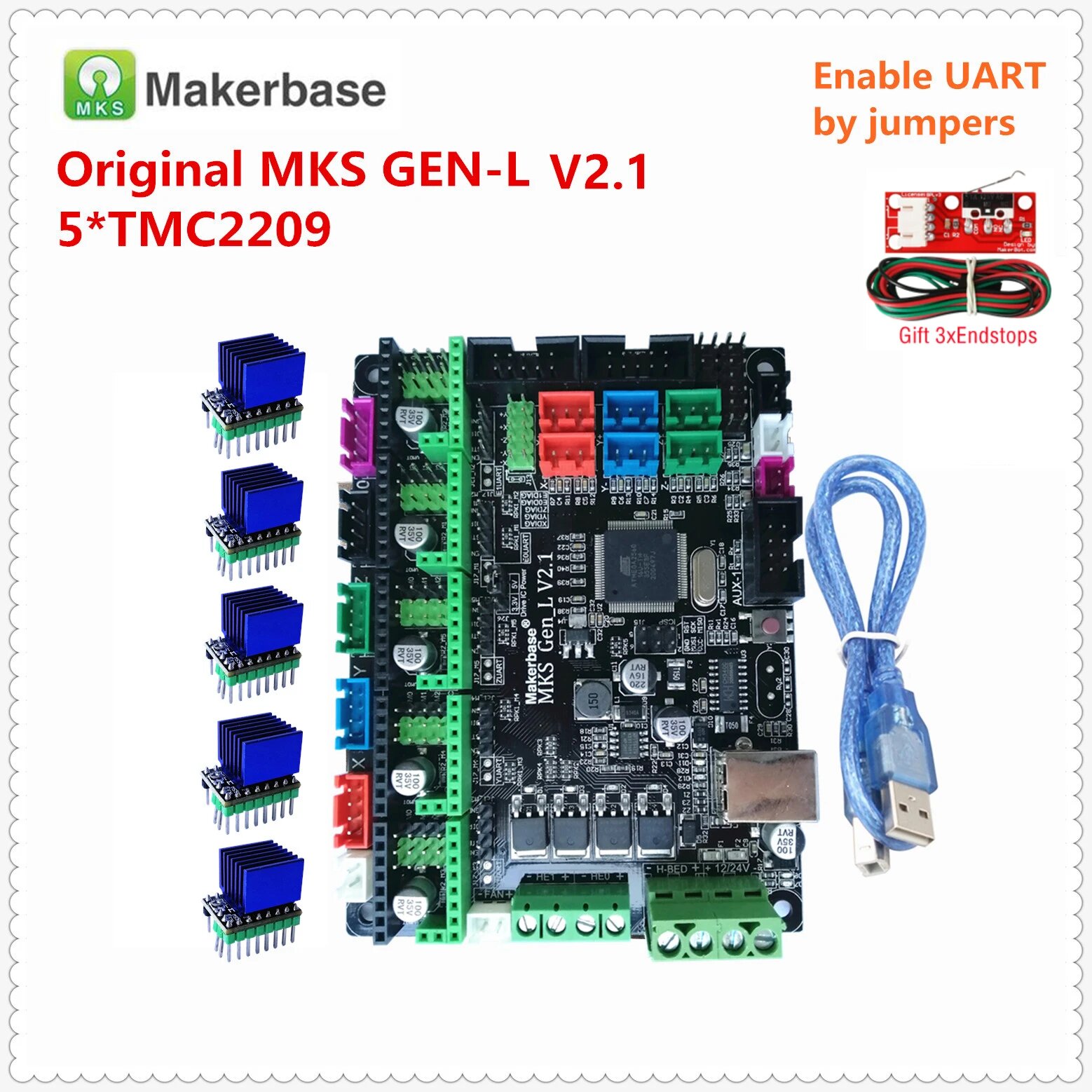 Makerbase MKS GEN L V2.1 материнская плата для 3D-принтера, GenL-2209