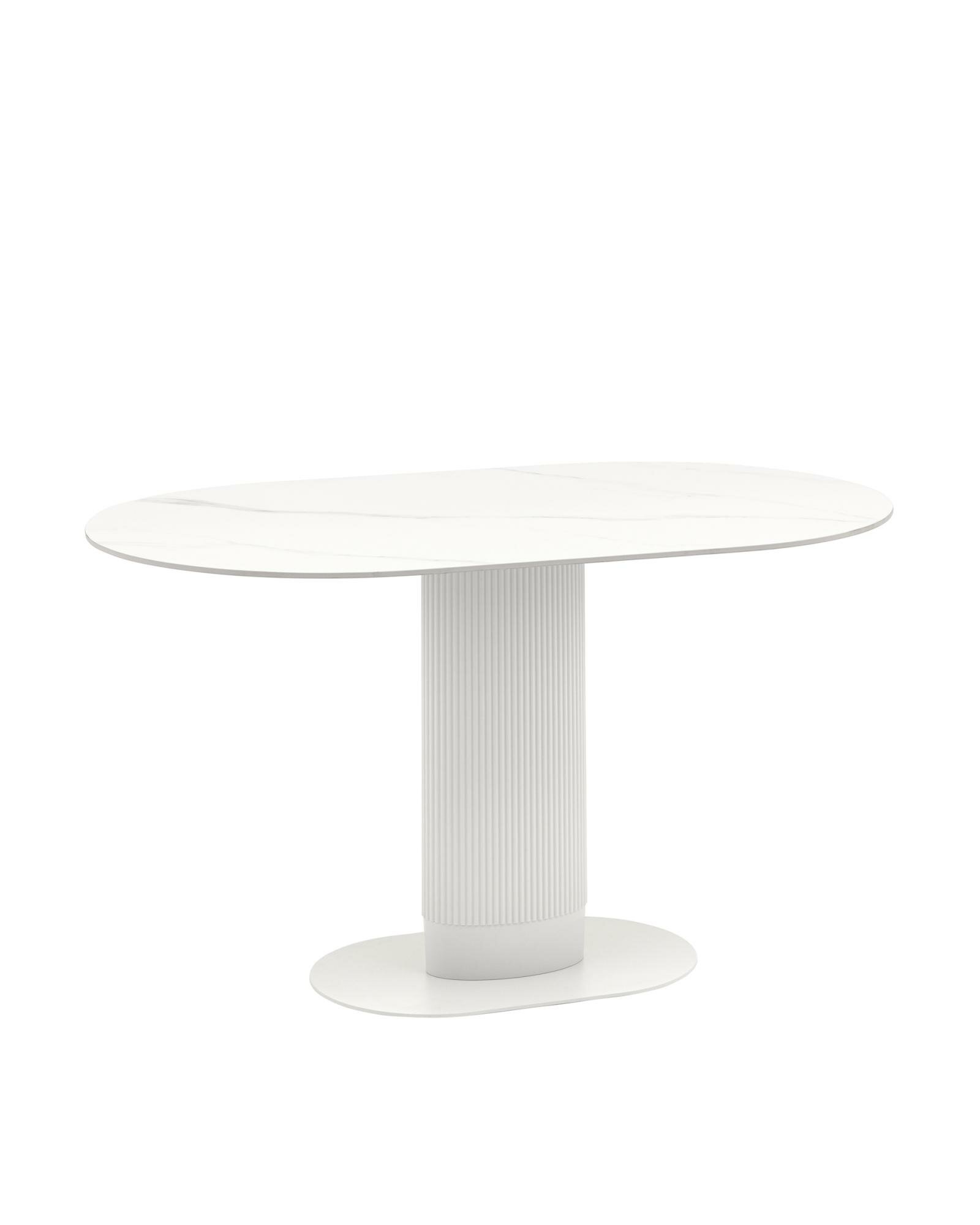 Обеденный стол Mystery STOOL GROUP белый, пластик и металл и дерево, овальная столешница