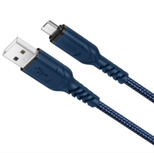 Кабель HOCO X59 USB-microUSB 2.4A 2м тёмно-синий прочный текстильный