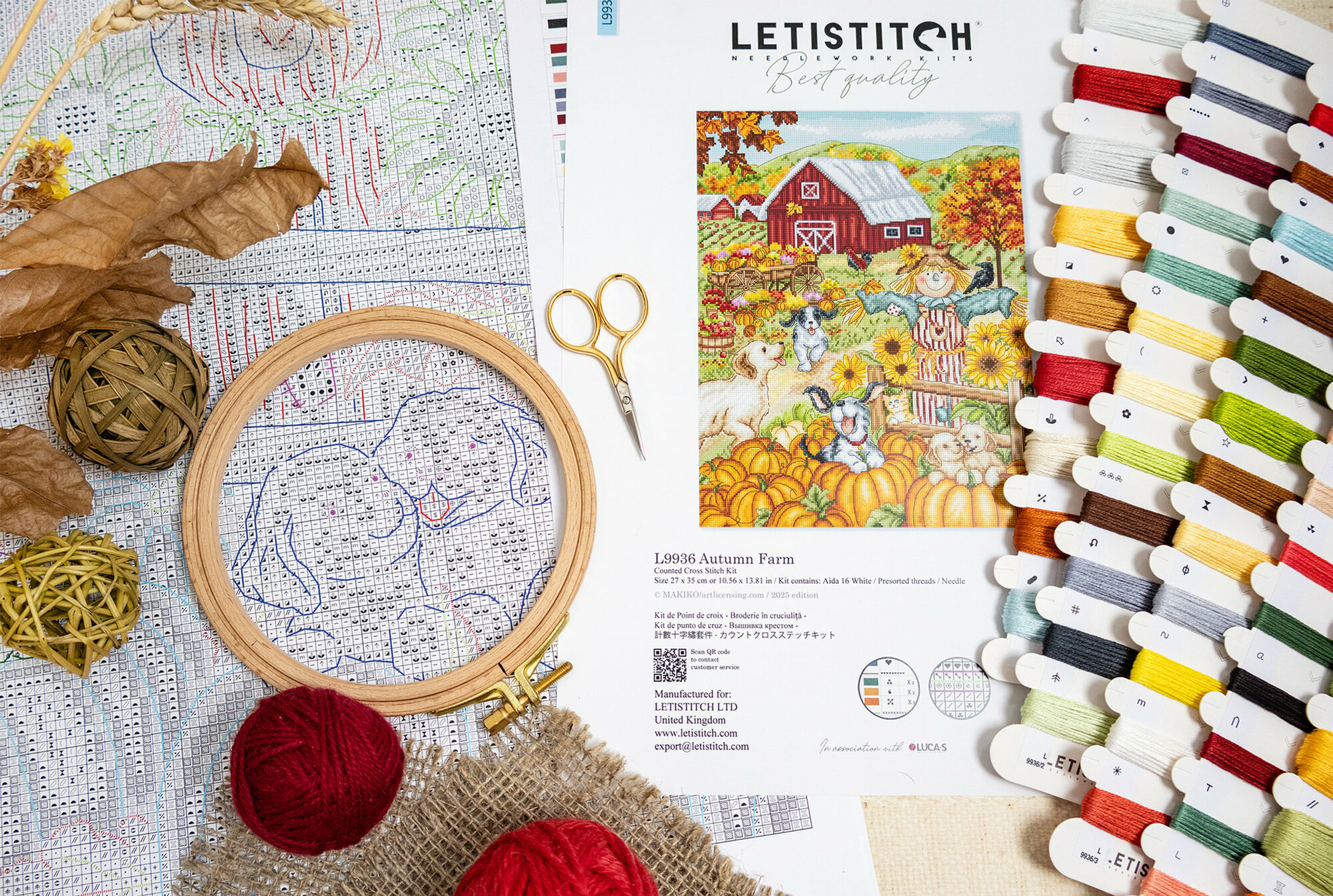 Набор для вышивания LetiStitch L9936 Autumn Farm — фото 1