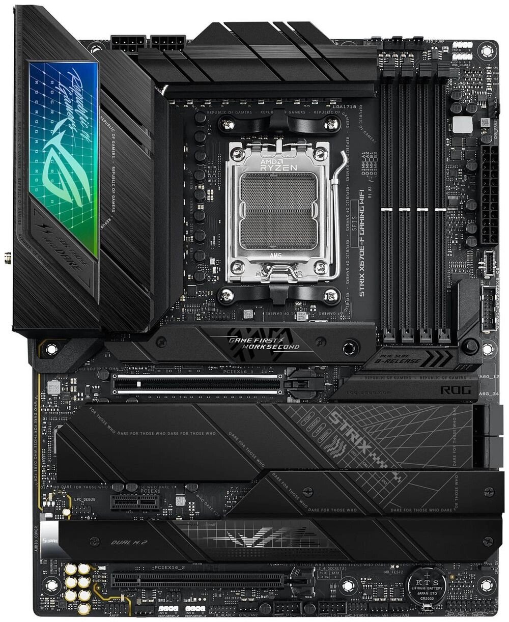 ASUS Материнская плата Asus ROG STRIX X670E-F GAMING WIFI SocketAM5 AMD X670 4xDDR5 ATX AC`97 8ch(7.1) 2.5Gg RAID+HDMI+DP ROG STRIX X670E-F GAMING WIFI