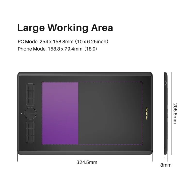 Графический планшет HUION H610X, H610X