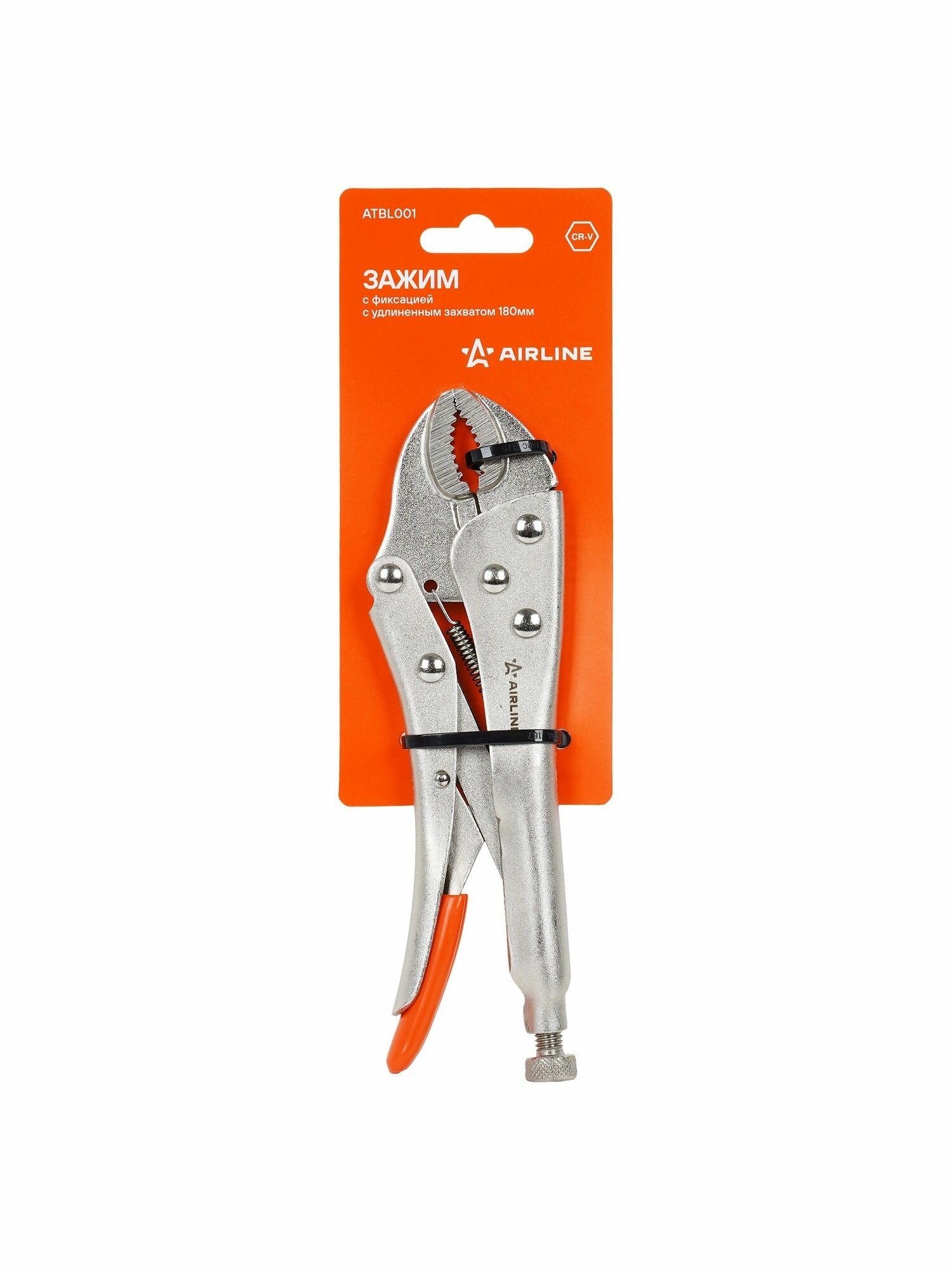 Клещи зажимные с фиксацией и удлиненным захватом 180 мм Airline ATBL001