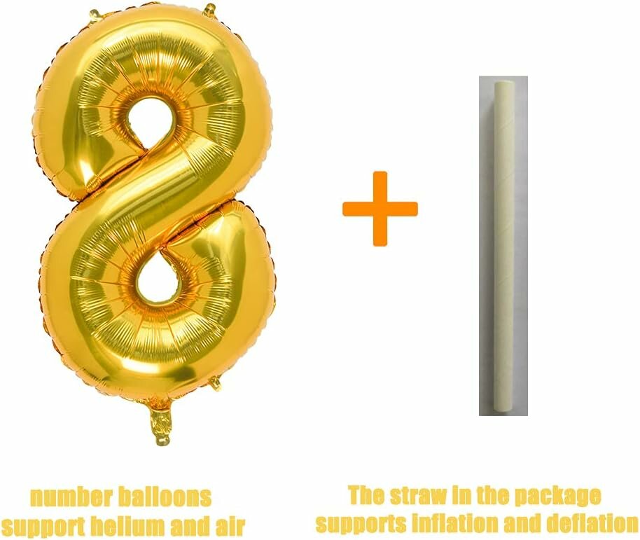 Шар воздушный MIX PODAROK "Цифра 8", фольгированный, для праздника, 80 см — фото 1