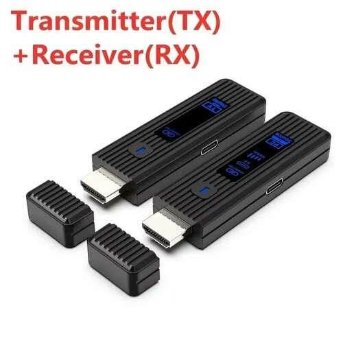 Беспроводной HDMI удлинитель 1080P 50м адаптер 8TXs 1RX, Black TX and RX