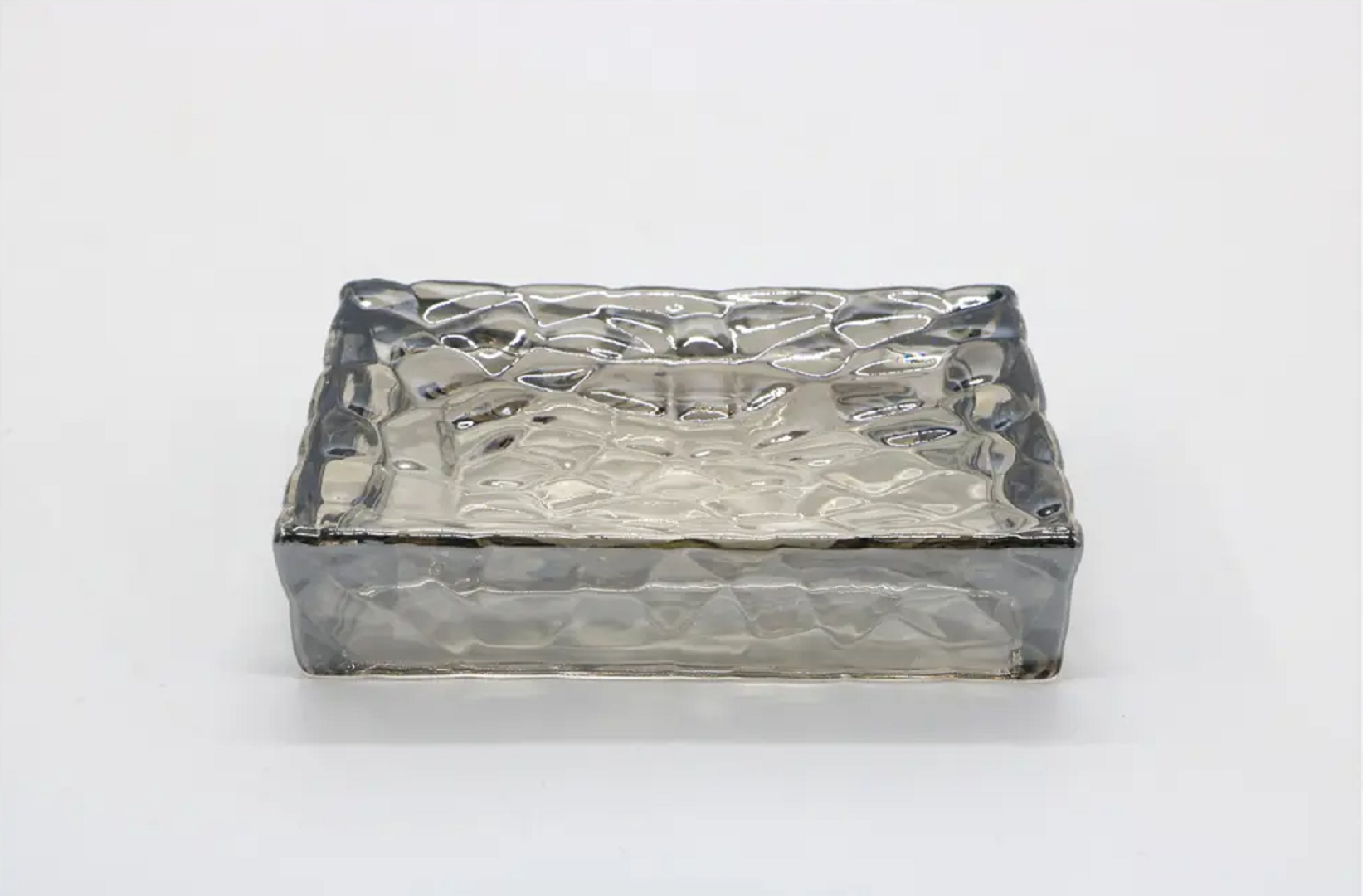 Мыльница Proffi Home  BUBBLES   стекло  для ванной  для кускового мыла  серый дымчатый