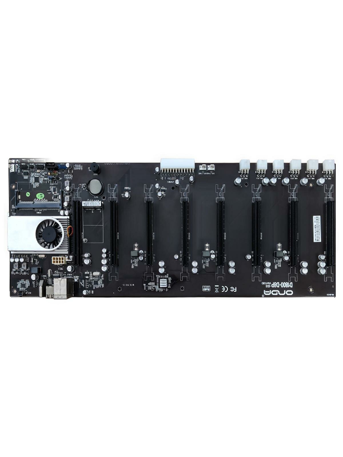 BTC-D1800 Mining Motherboard 8 GPU PCI-E 16X Slot DDR3 Memory Onboard for HDMI Interface Low Power Consumption 1600MHz