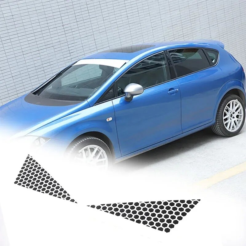 Для SEAT Leon MK2 2008-2012 наклейки на заднее четверть окна-сотовый дизайн, наклейка, автомобильные аксессуары, Style B