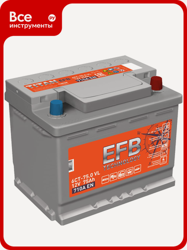 Изображение товара Аккумулятор TITAN EFB 75.0 VL с обратной полярностью, кальциевый тип, для легковых и грузовых автомобилей
