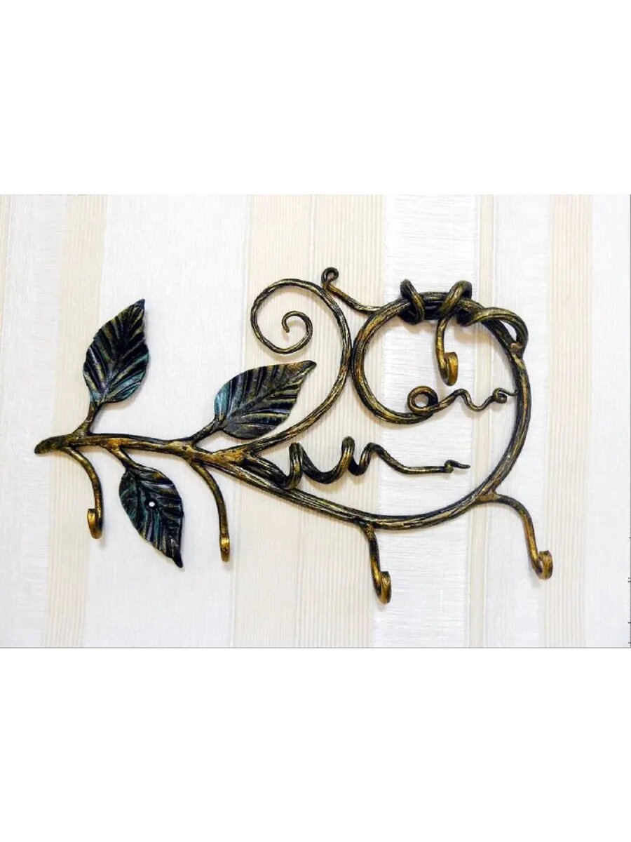 Вешалка ключница настенная, Студия кованой мебели Нива, цвет черный сапфир