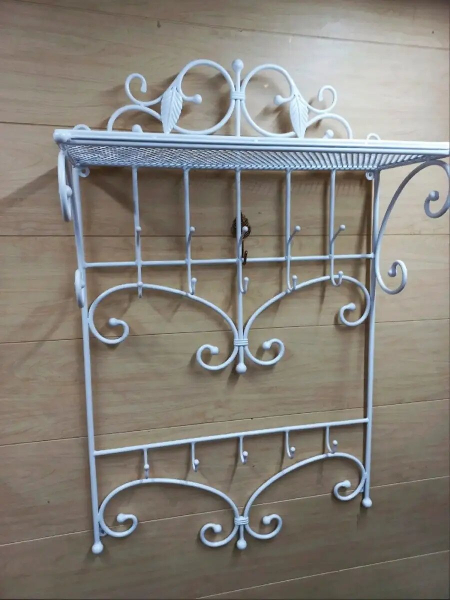 Вешалка настенная, кованая, Студия кованой мебели Нива, цвет белый