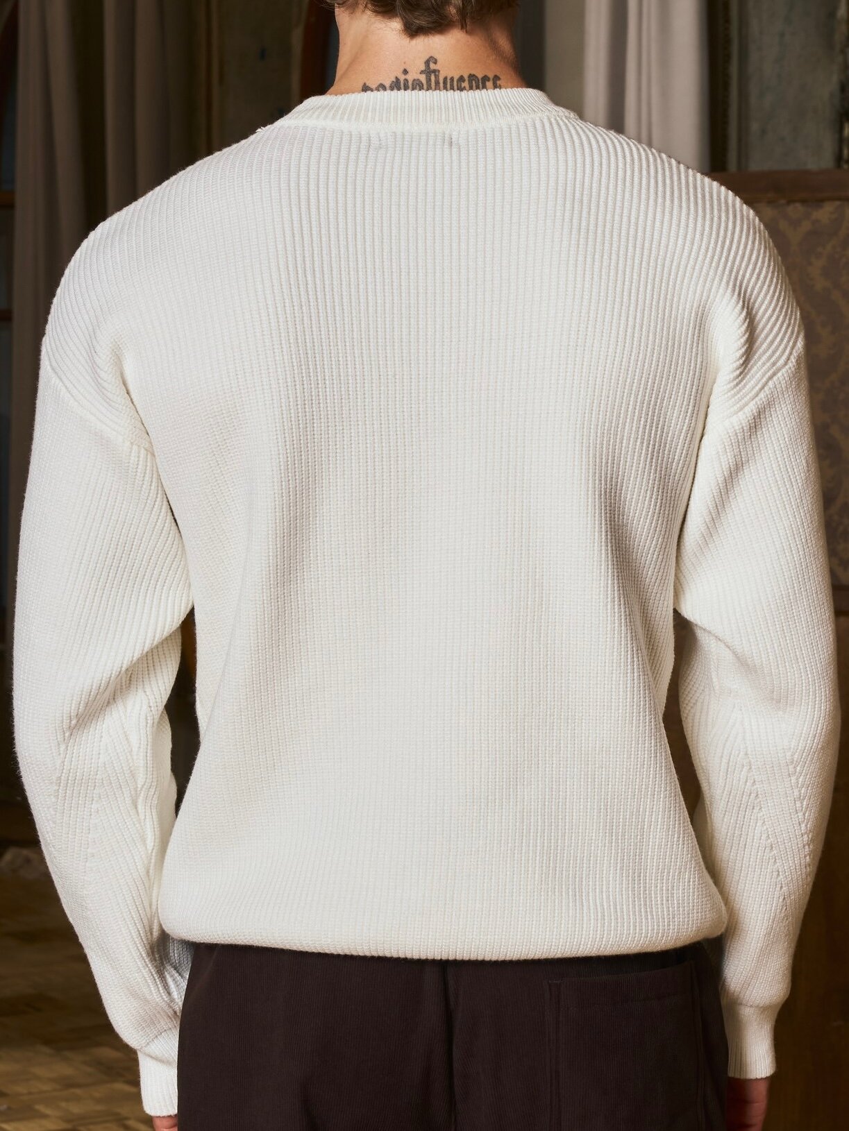 Свитер Adam Saint вязаный теплый, размер L-XL, , белый — фото 1