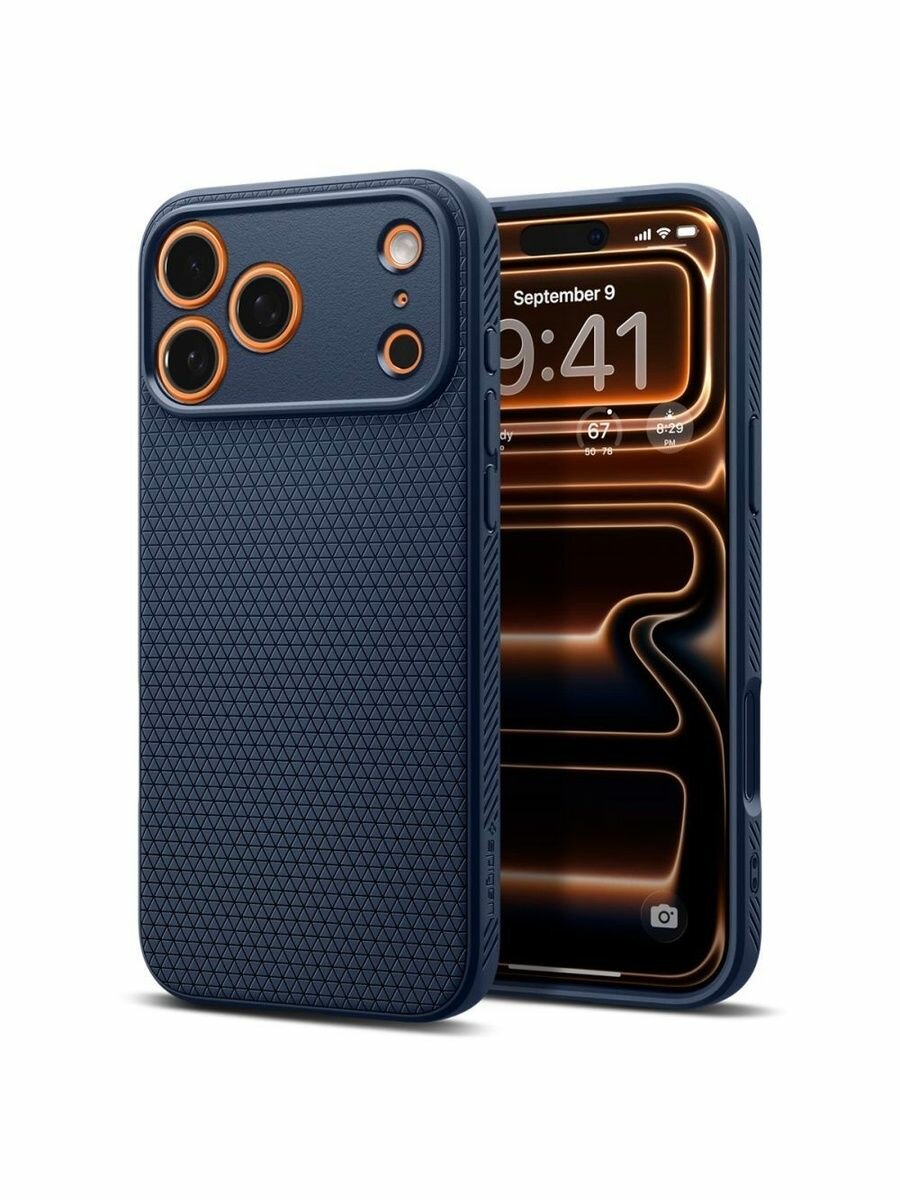 Чехол Spigen на iPhone 17 Pro / Айфон 17 Про , Liquid Air (ACS10332), противоударный, бортики для защиты камеры и дисплея