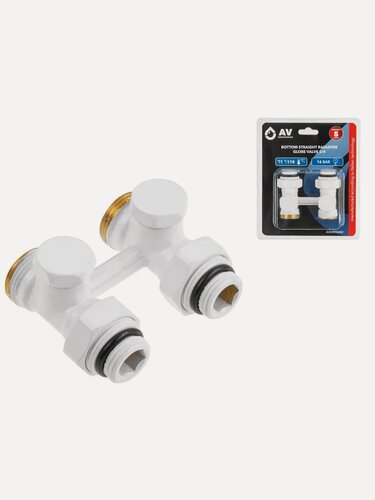 Изображение товара Узел нижнего подключения радиатора прямой вентильный 3/4" наружная (мультифлекс), AV Engineering