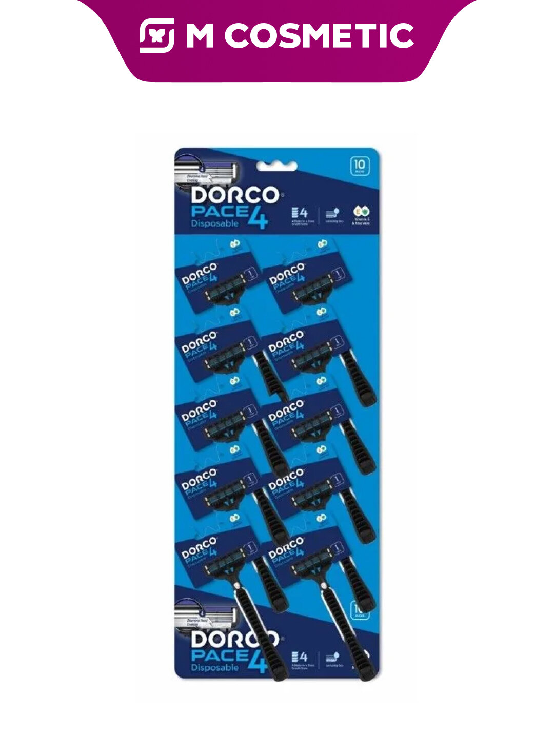 Бритвенный станок Dorco PACE 4, одноразовый, нержавеющая сталь