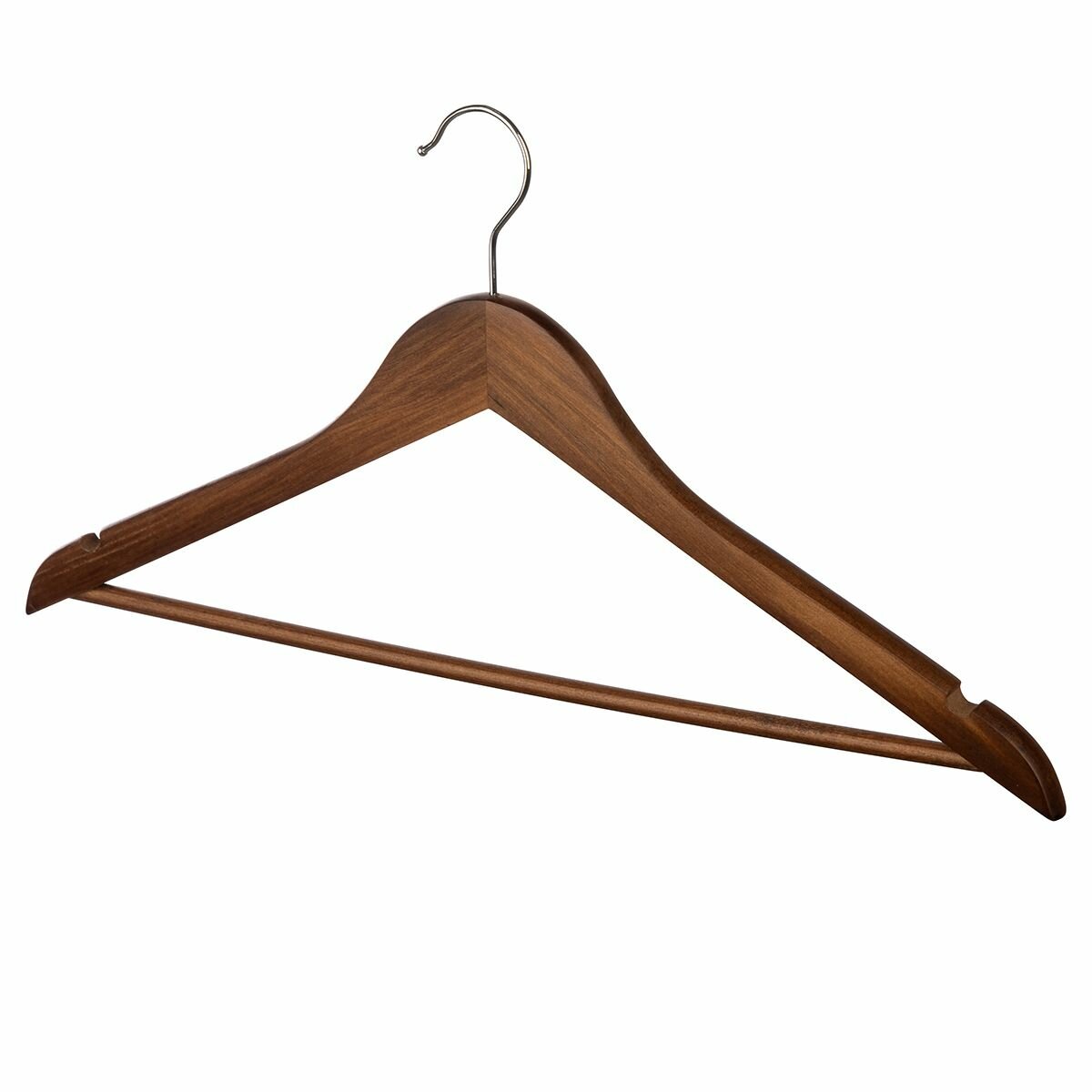 Вешалка-плечики Рыжий кот для одежды, деревянная, с перекладиной, коричневая