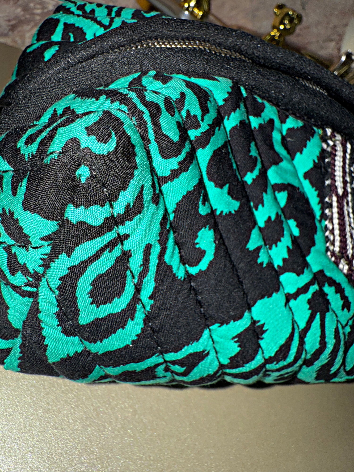 Косметичка высота: 9 см., длина: 20 см., , зеленый/белый — фото 1