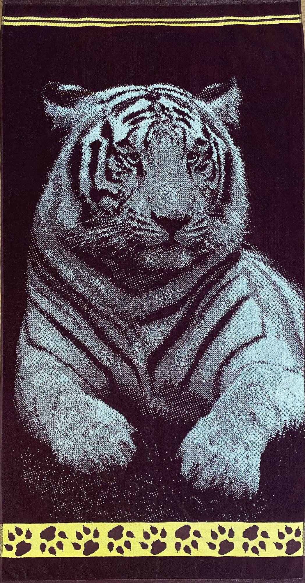 Полотенце махровое банное для ванны, для сауны в подарок на 23 февраля, на День Рождения, на Новый год "Тигр", 70*140 см