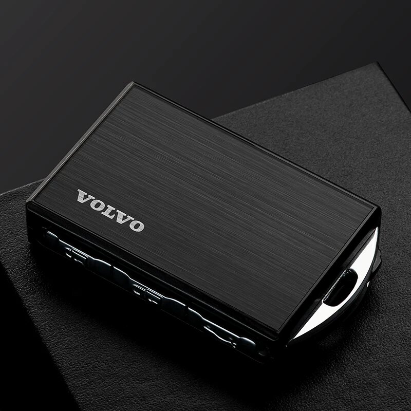 Кейс для ключей Polestar Volvo для XC60 S90 S60 XC40 XC90 V40 V90 в матовом черном с V-логотипом и краем из цинкового
